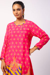 Rani Nalini Embroidered Printed Asymmetric Kurta Set