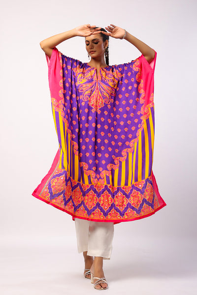 Kavya Embroidered Printed Kaftan Set