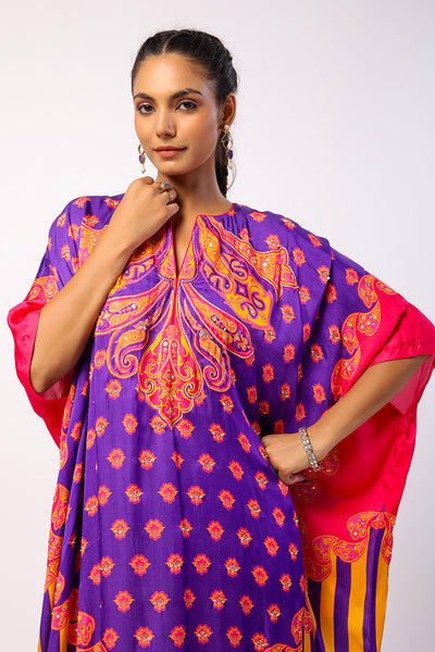 Kavya Embroidered Printed Kaftan Set
