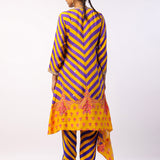 Purple Nalini Embroidered Printed Asymmetric Kurta Set