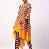 Purple Nalini Embroidered Printed Asymmetric Kurta Set