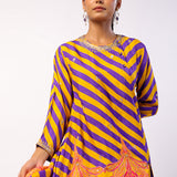 Purple Nalini Embroidered Printed Asymmetric Kurta Set