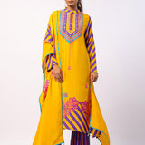 Moli Yellow Embroidered Printed Kurta Set