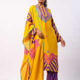 Moli Yellow Embroidered Printed Kurta Set
