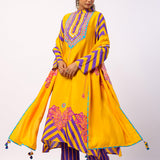 Moli Yellow Embroidered Printed Kurta Set