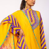 Moli Yellow Embroidered Printed Kurta Set