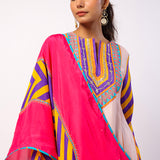 Moli Ivory Embroidered Printed Kurta Set