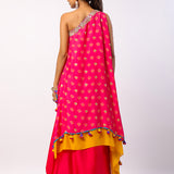 Rumi Embroidered Printed Cape Set