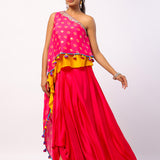 Rumi Embroidered Printed Cape Set