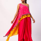 Rumi Embroidered Printed Cape Set