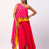 Rumi Embroidered Printed Cape Set