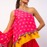 Rumi Embroidered Printed Cape Set