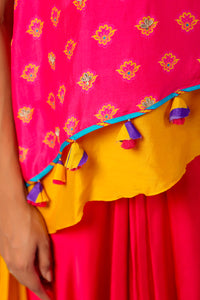 Rumi Embroidered Printed Cape Set