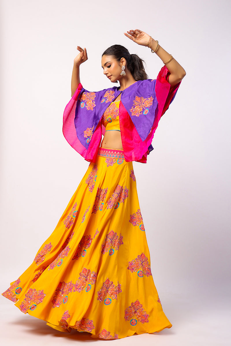 Veena Embroidered Printed Lehenga Set