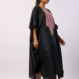 Black Silk Navratan Embroidered Kaftan