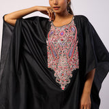 Black Silk Navratan Embroidered Kaftan