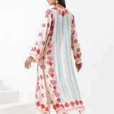 Ivory & Aqua Printed Embroidered Kurta Set