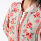 Feroza Sage Placement Printed Kurta Set