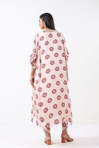 Ivory Printed Embroidered Chameli Kaftan Set