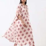 Ivory Printed Embroidered Chameli Kaftan Set