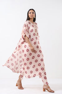 Ivory Printed Embroidered Chameli Kaftan Set