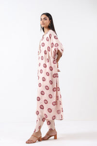 Ivory Printed Embroidered Chameli Kaftan Set