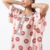 Ivory Printed Embroidered Chameli Kaftan Set