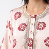 Ivory Printed Embroidered Chameli Kaftan Set