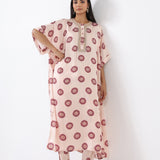 Ivory Printed Embroidered Chameli Kaftan Set
