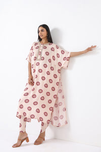 Ivory Printed Embroidered Chameli Kaftan Set