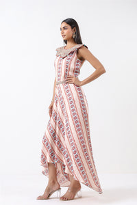 Aqua Printed Embroidered Jumpsuit
