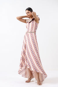 Aqua Printed Embroidered Jumpsuit