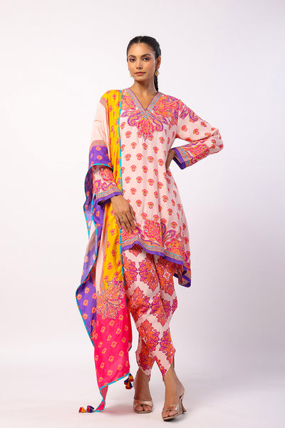 Svara Printed Embroidered Tunic Set
