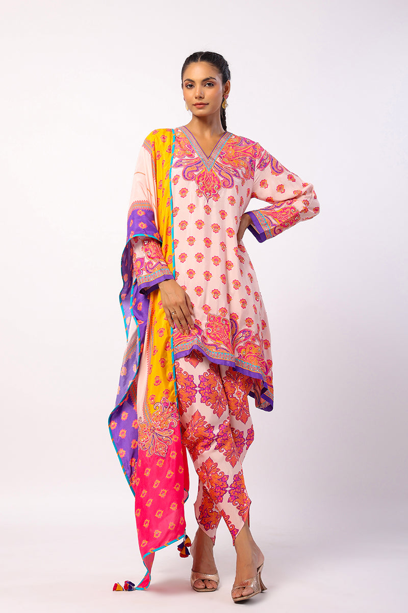 Svara Printed Embroidered Tunic Set