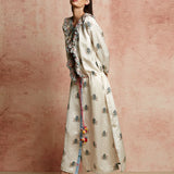 Amer Ivory Striped Buti Dress