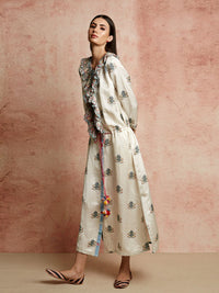 Amer Ivory Striped Buti Dress