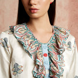Amer Ivory Striped Buti Dress