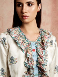 Amer Ivory Striped Buti Dress