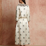 Amer Ivory Striped Buti Dress