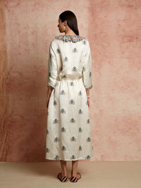 Amer Ivory Striped Buti Dress