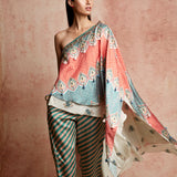 Amer Multicolor Off Shoulder Cape