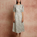 Amer Ivory Fitted Dress