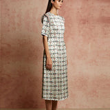 Amer Ivory Fitted Dress