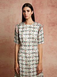 Amer Ivory Fitted Dress