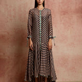 Amer Black Beige Flared Dress
