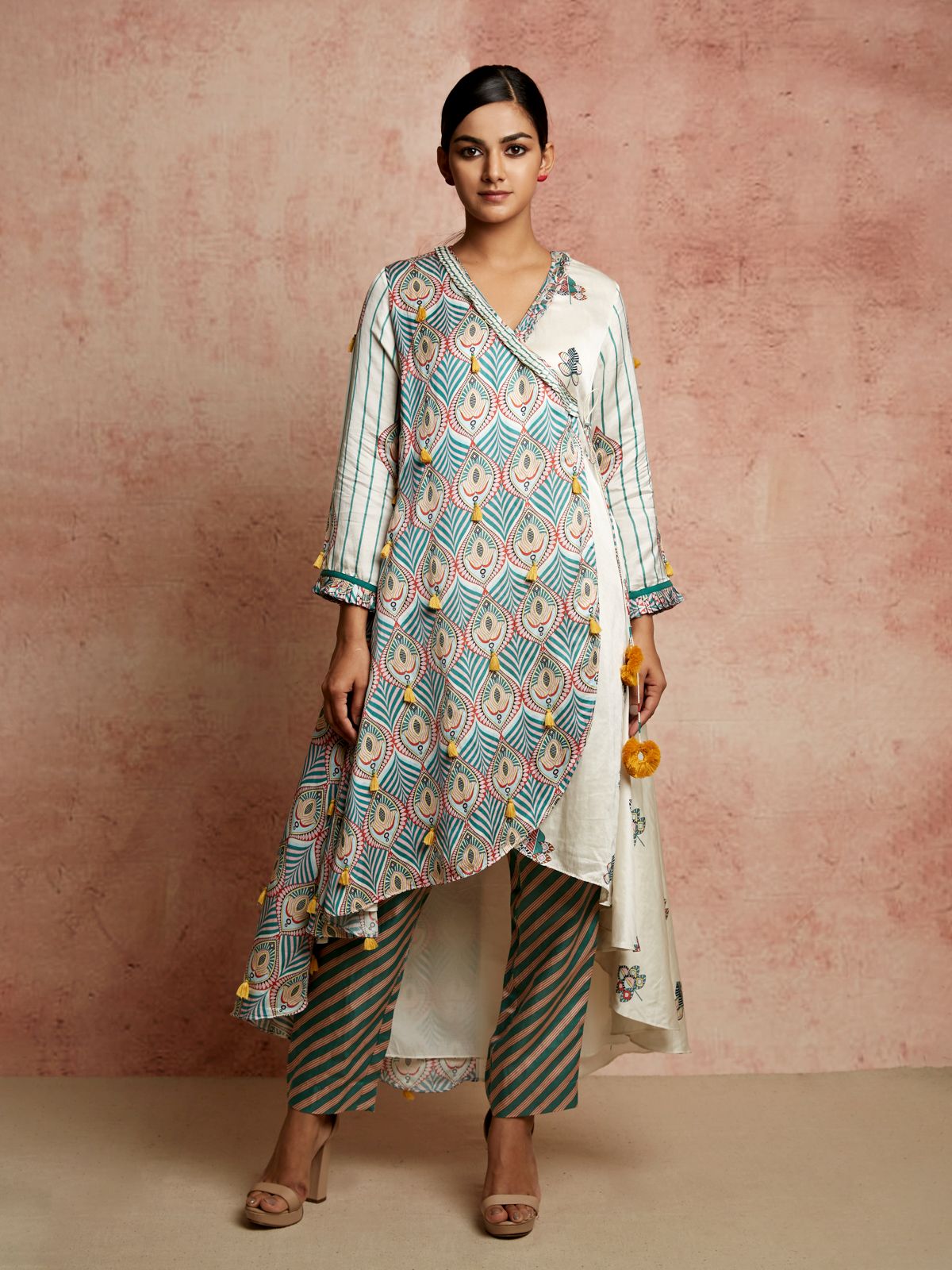 Amer Ivory/Multi Wrap Kurta