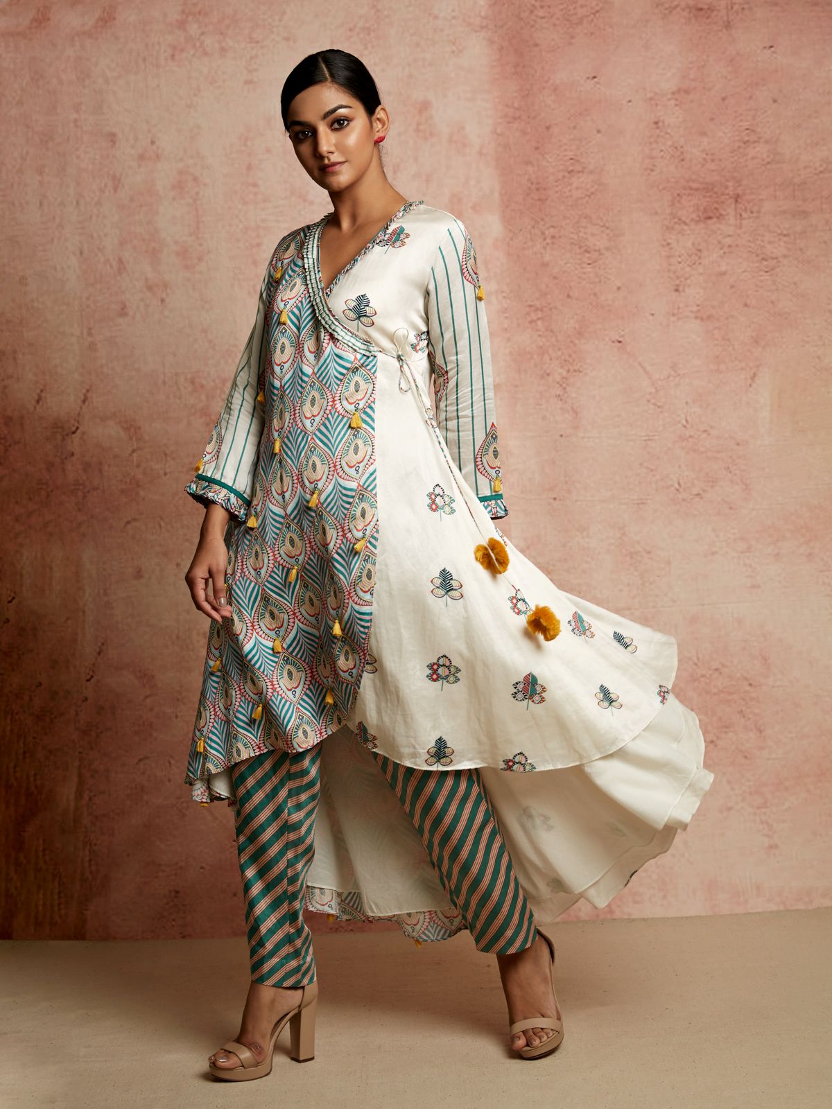 Amer Ivory/Multi Wrap Kurta