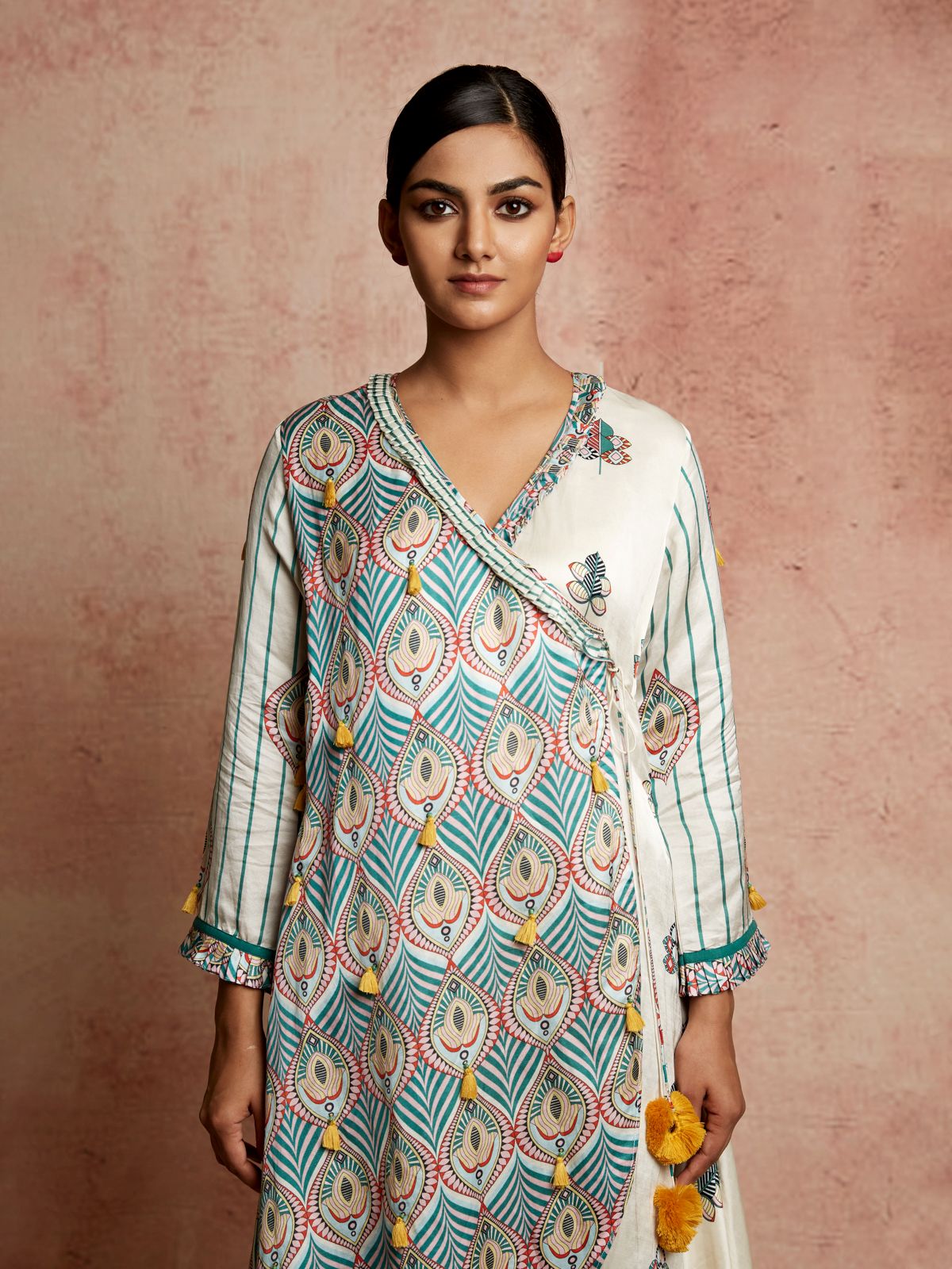 Amer Ivory/Multi Wrap Kurta