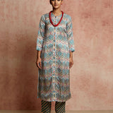 Amer Multicolor Front Open Kurta