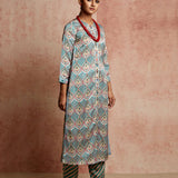 Amer Multicolor Front Open Kurta